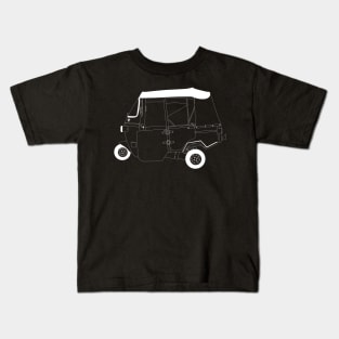 Bajaj Auto Rickshaw White Outline Kids T-Shirt